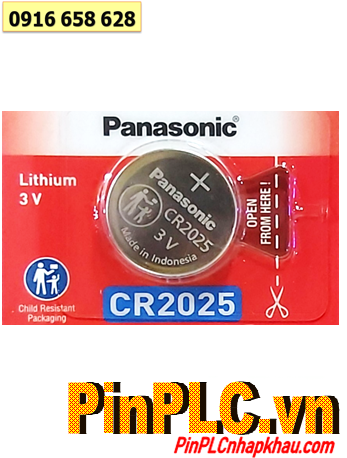 Panasonic CR2025, Pin 3v lithium Panasonic CR2025 Made in Indonesia